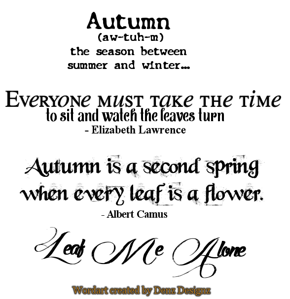 Denz Designz: - Autumn Wordart