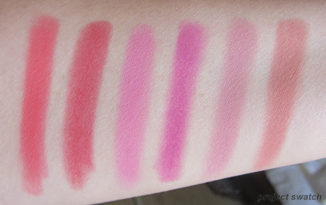 La Femme Blush on Rouge: Coral, Red, Pink Velvet, Magenta, Misty Plum, Peach swatches