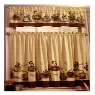 Coffee Themed Kitchen Curtains