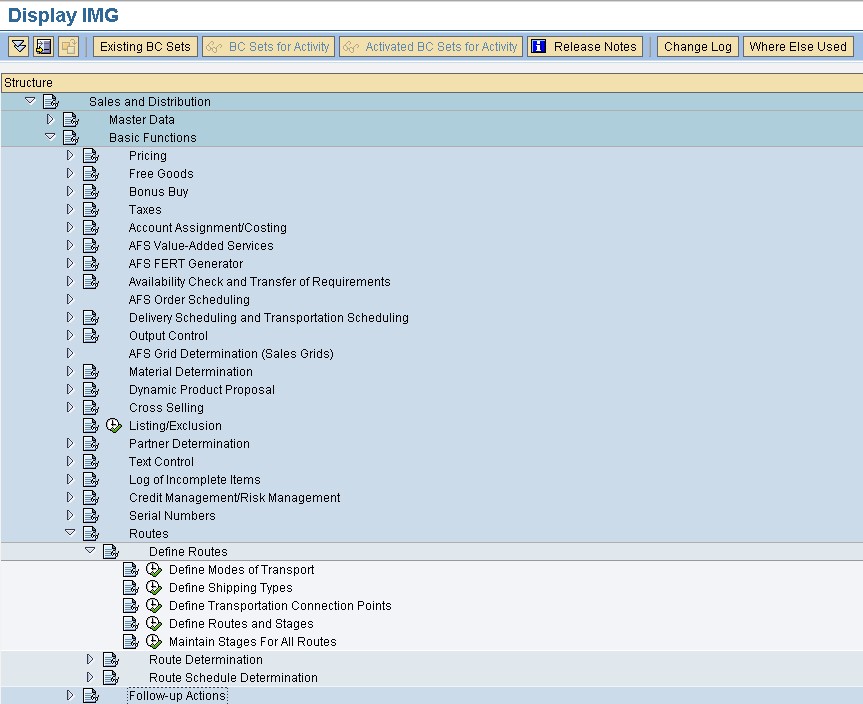 SAP Tutorials Route Determination Configuration