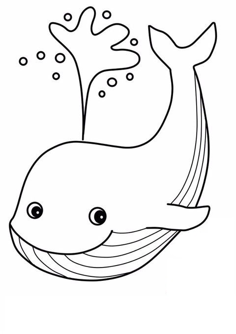 Tranh tô màu con cá voi đơn giản