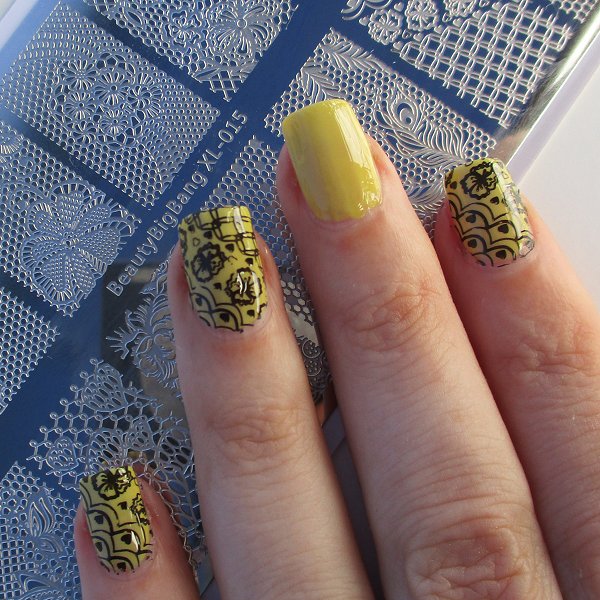 Lace Theme Rectangle Nail Stamping Plate Floral Patterns For ManicureBBXL-015