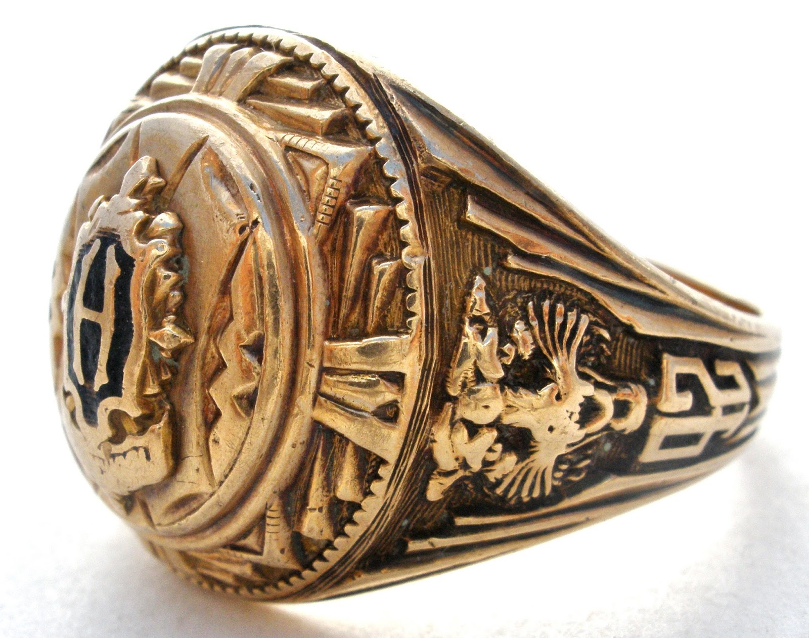 The Jewelry Lady's Store Men's 10K Yellow Gold Class Ring 1942 Herff