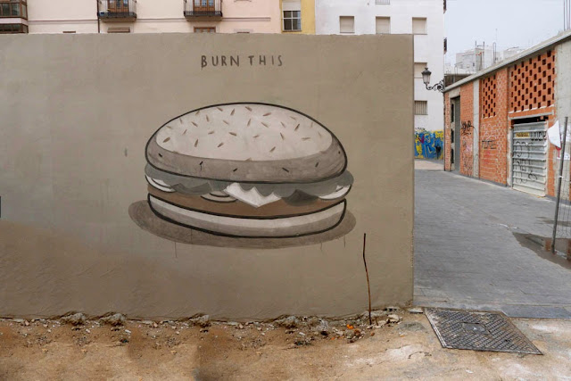 "Fast Food Is Not A Crime" A New Series Of Pieces by Spanish Artist Escif in Valencia, Spain. 5