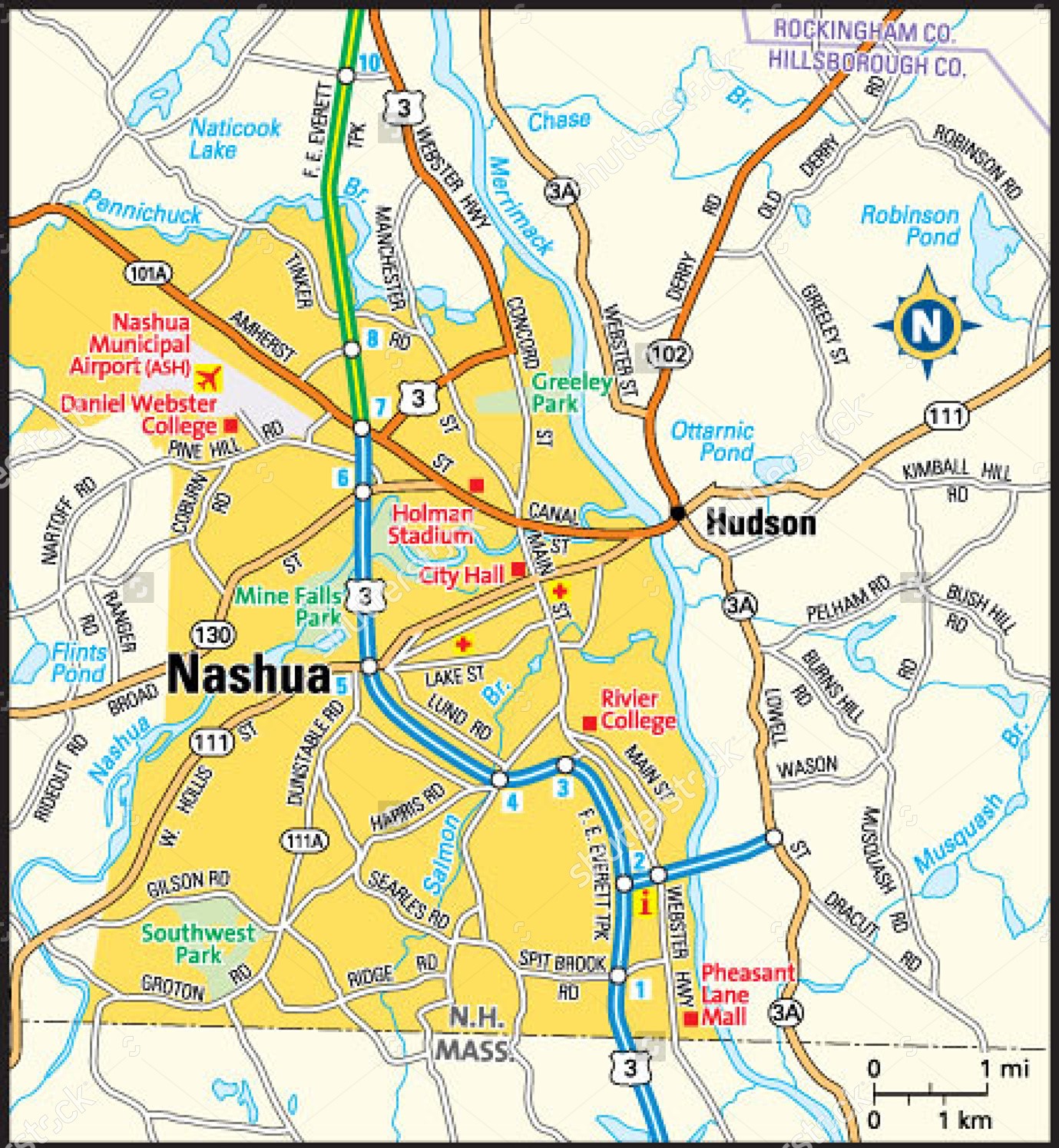 Concord Map, City Map of Concord, Capital of New Hampshire World OF Map 3