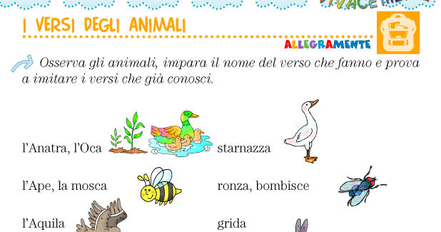 I Versi Di Tutti Gli Animali VIVACEMENTE con il cuore e con la mente: Nomi dei versi degli animali