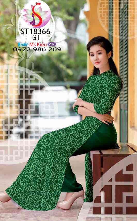 ÁO DÀI ĐẸP 2019 THỜI TRANG ÁO DÀI DA BÁO ST18366