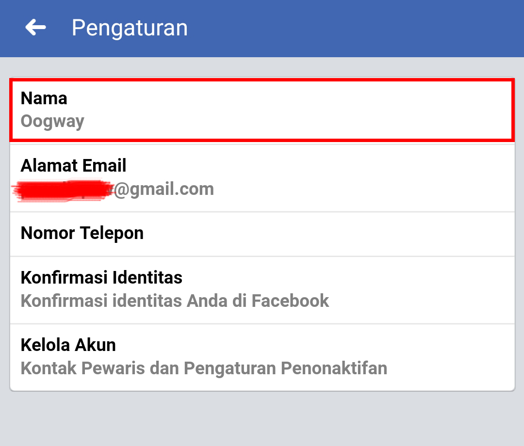 Cara Mengubah Nama di Facebook di HP Lewat Aplikasi