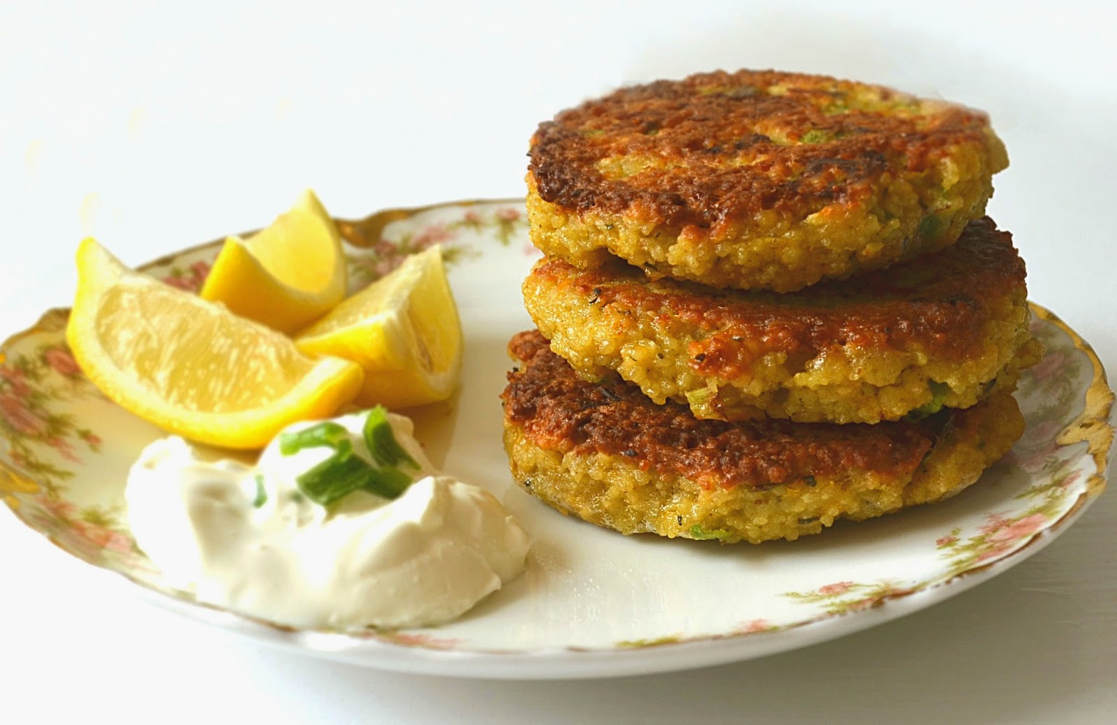 Sew French Lemon Scallion Couscous Cakes