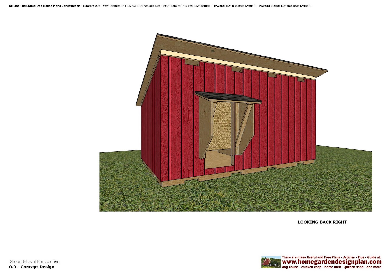 home garden plans: dh100 - insulated dog house plans - dog house home garden plans: dh100 - insulated dog house plans - dog house