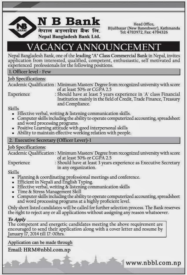 Banking Job Vacancy Nepal Bangladesh Bank Global Oppourtunity