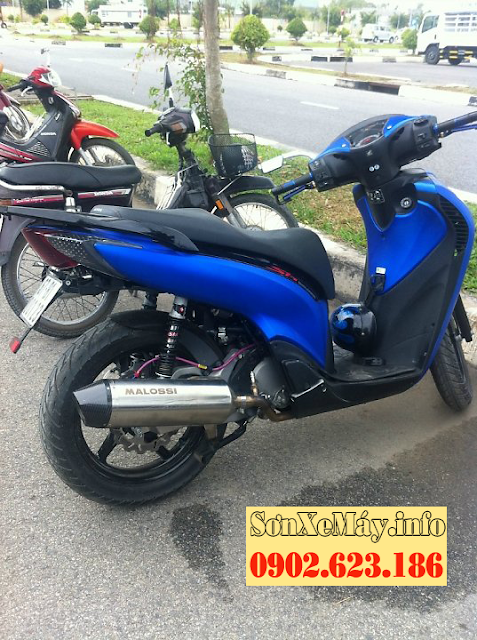 Sơn xe Honda Sh màu xanh GP nhám cực đẹp - SƠN XE MÁY ĐẸP