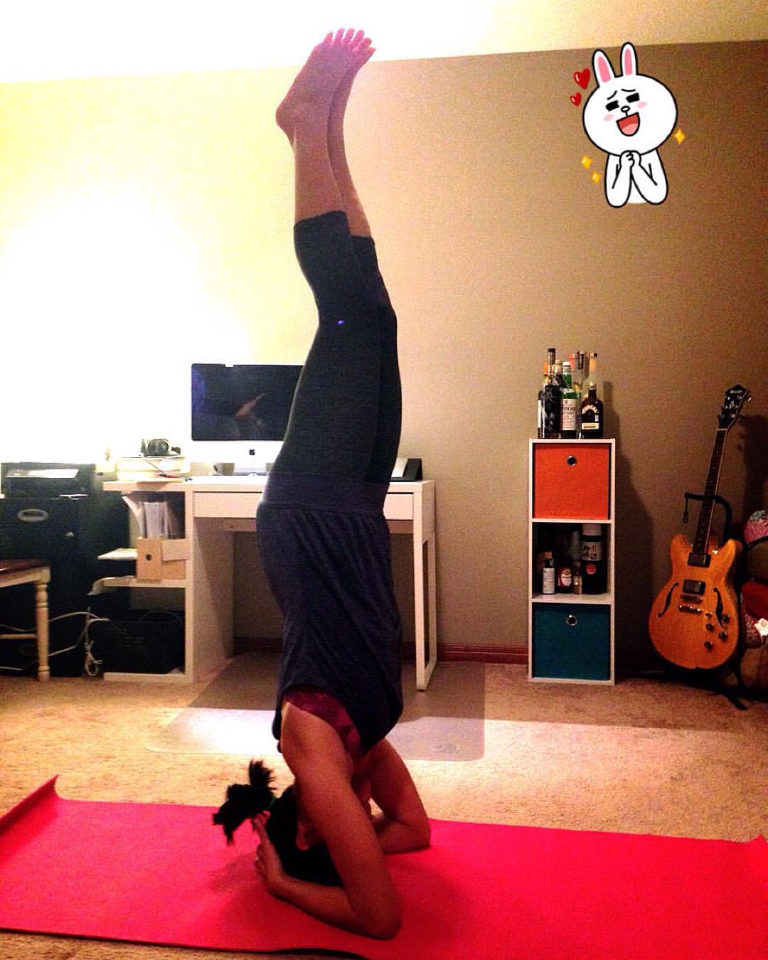 Yoga pose Sirsasana (tripod headstand & supported headstand)