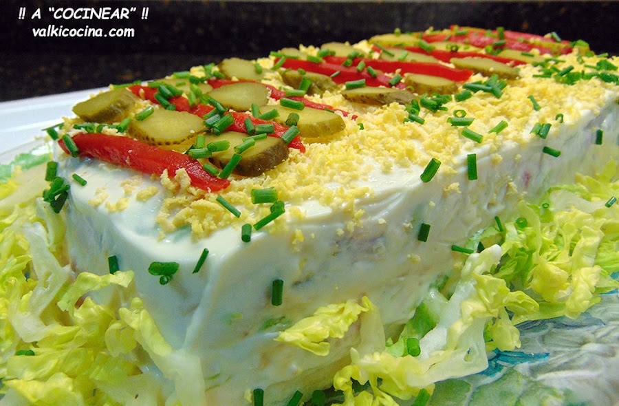 Pastel de pollo con pan de molde