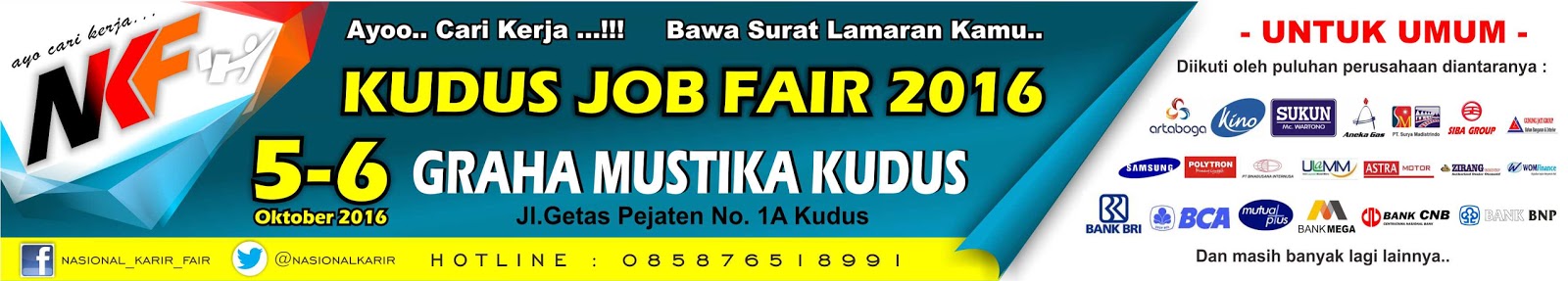 Nasional Karir Fair Kudus Job Fair 2016 Tanggal 5 - 6 