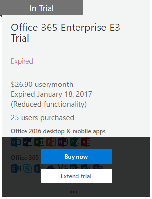 365 Admin: How to extend your Office 365 Trial