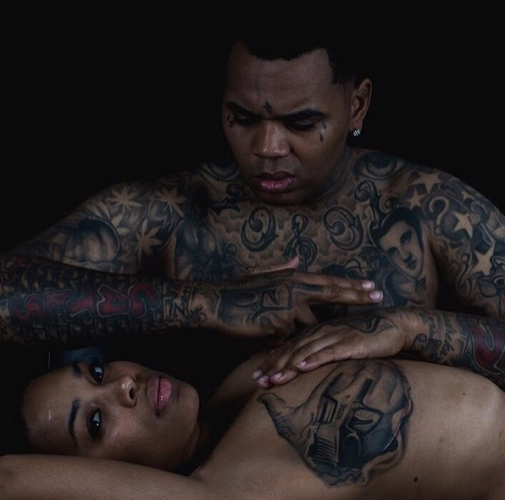 Rapper Kevin Gates and new wifes showing off their body tattoo.