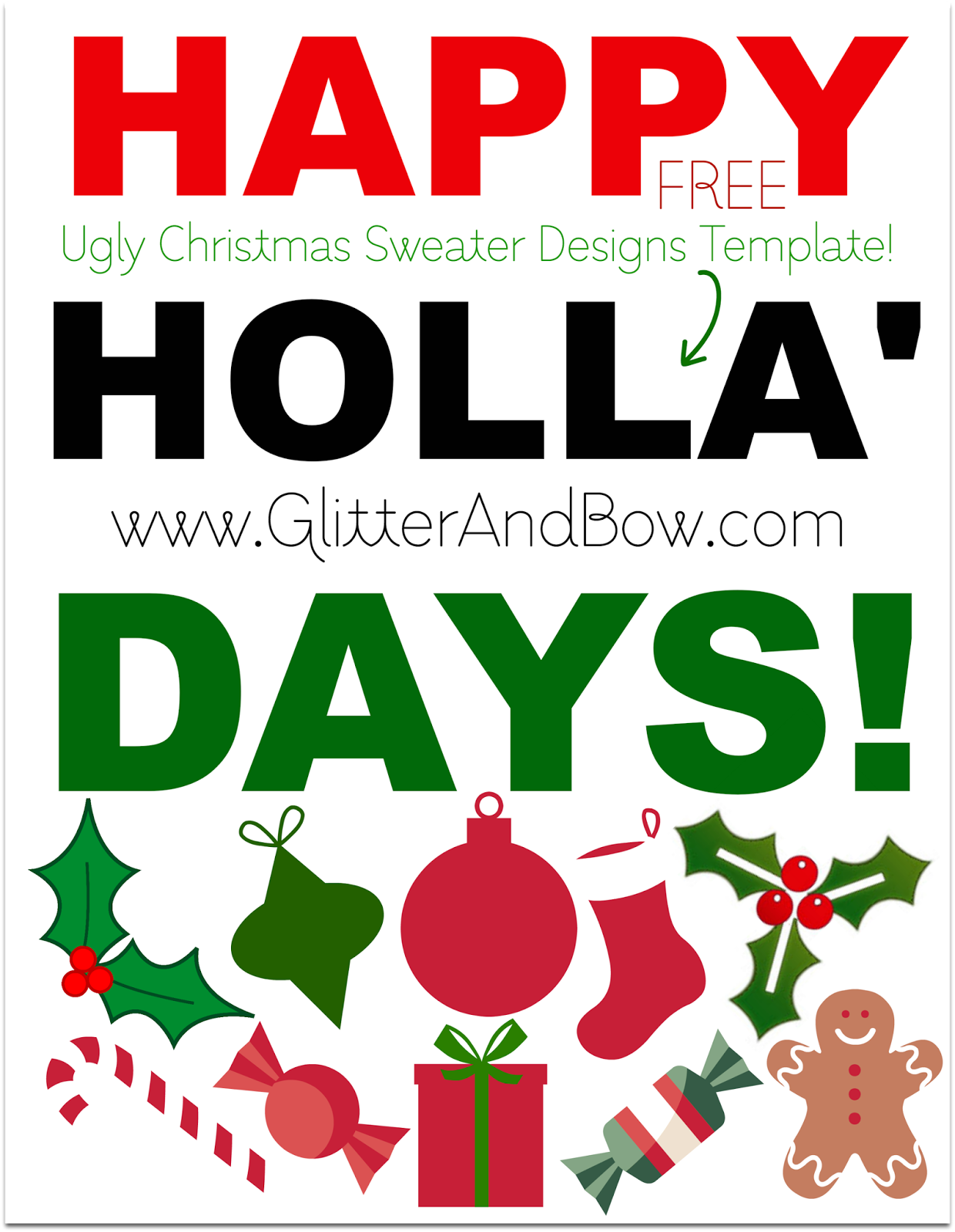 Diy To Try Ugly Tacky Christmas Sweater Rkc Southern Super Easy Diy Ugly Tacky Christmas Sweater Free Printable Template