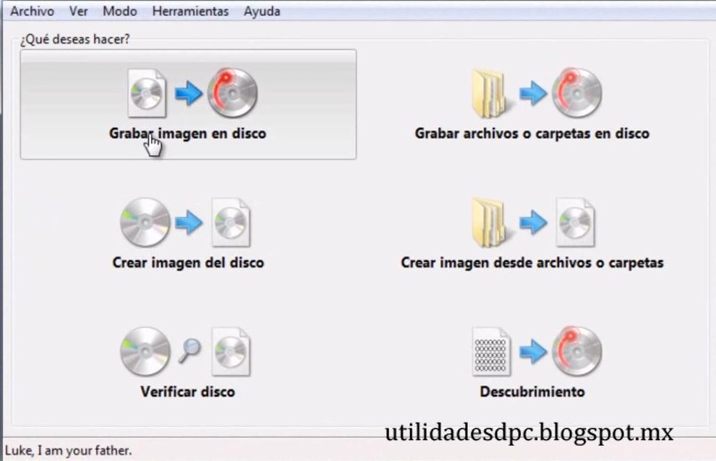 Quemar una imagen .ISO de Windows en un DVD Solo Utilidades PC