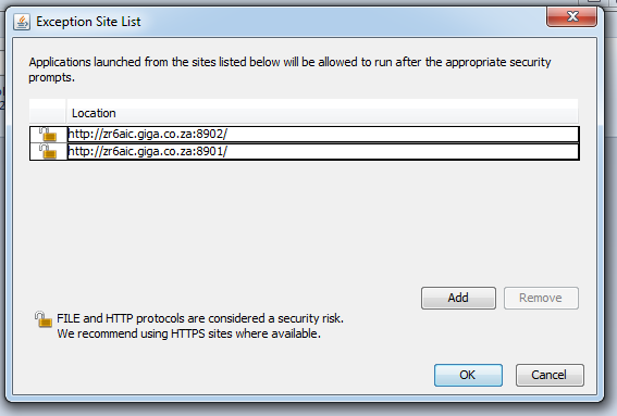 ZR6AIC: Application Blocked by security settings (Java error when ...