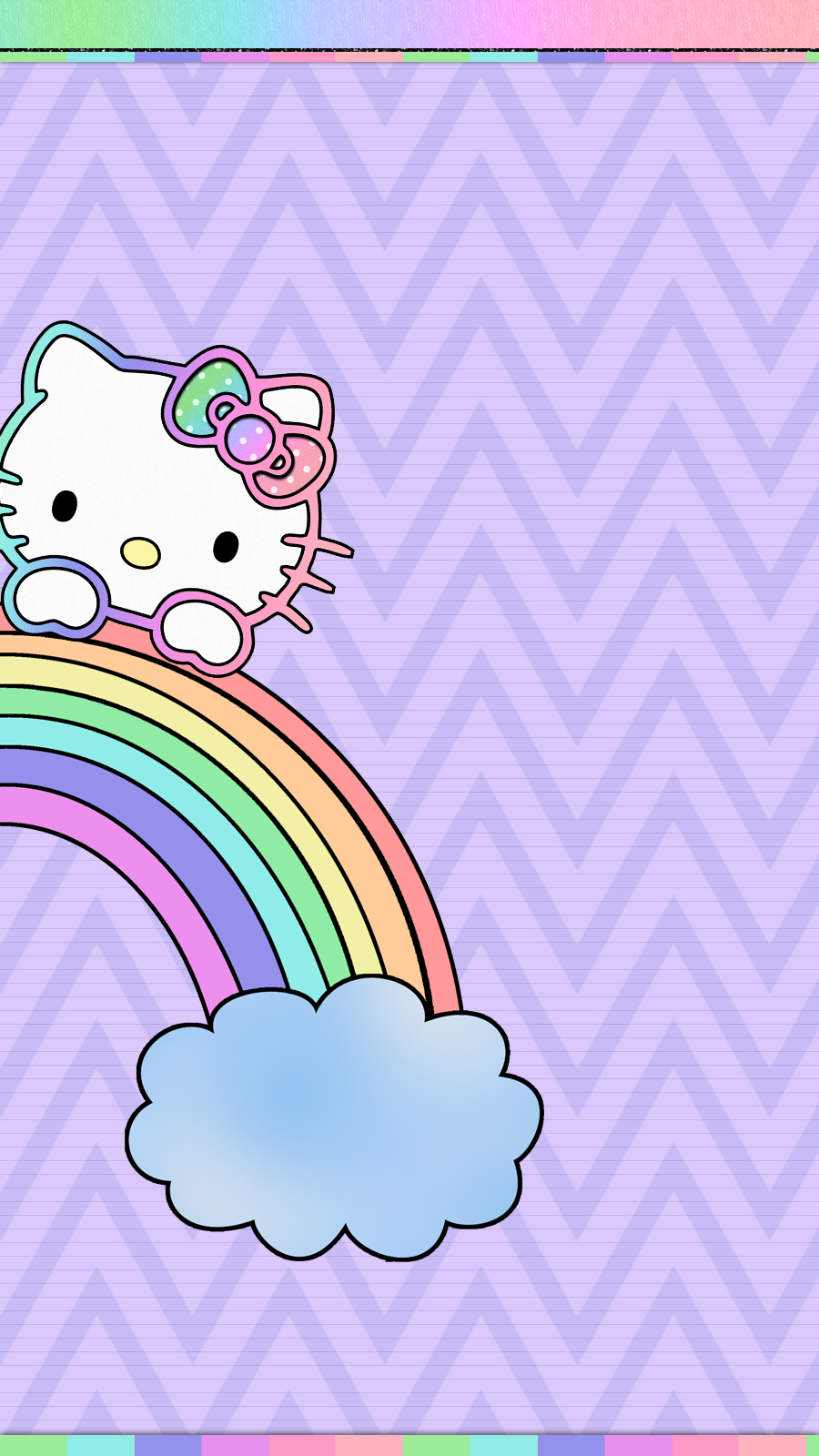 Cute Walls ♡ Rainbow hello kitty walls