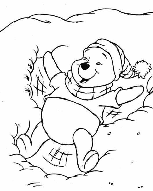 Gambar Mewarnai Winnie Pooh Lucu Kartun Mickey Mouse Sketsa Gambartop