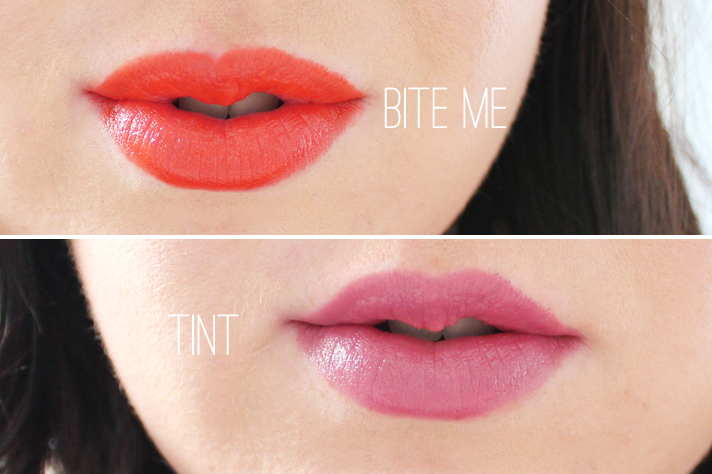 CAROUSEL COSMETICS // Lipsticks in Bite Me + Tint | Review + Swatches - CassandraMyee
