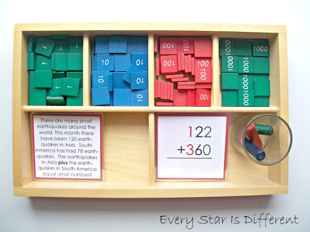 Montessori Static Addition Using Stamp Game
