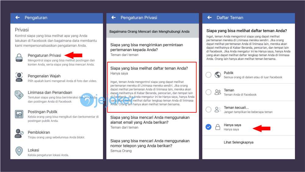 Cara Menyembunyikan Friend list fb lewat aplikasi Facebook