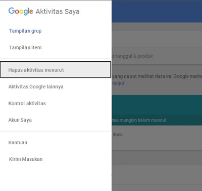 hapus aktivitas saya di google