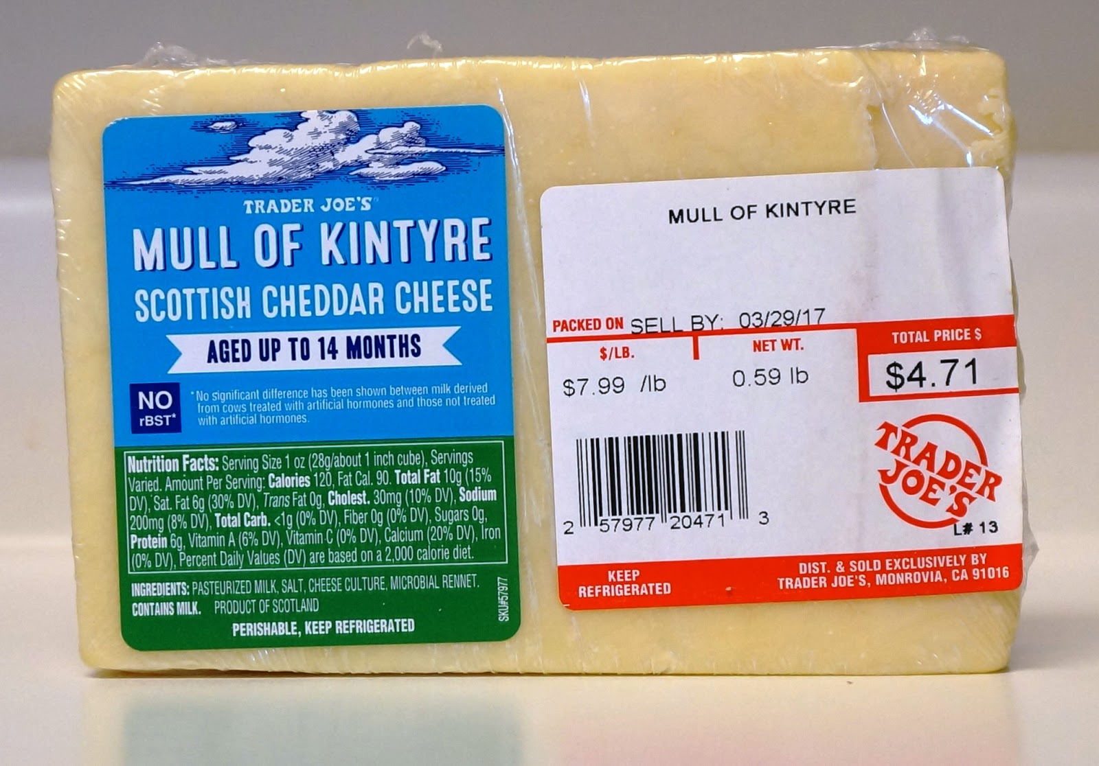 Exploring Trader Joe's Trader Joe's Mull of Kintyre Scottish Cheddar Cheese