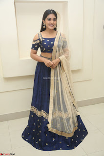 Niveda Thomas in Lovely Blue Cold Shoulder Ghagra Choli Transparent Chunni ~  Exclusive Celebrities Galleries 077