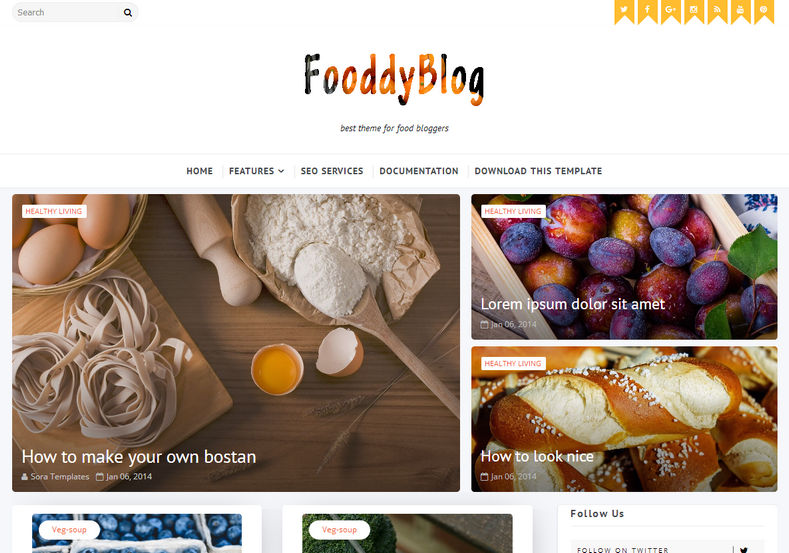 Fooddy Blogger Templates