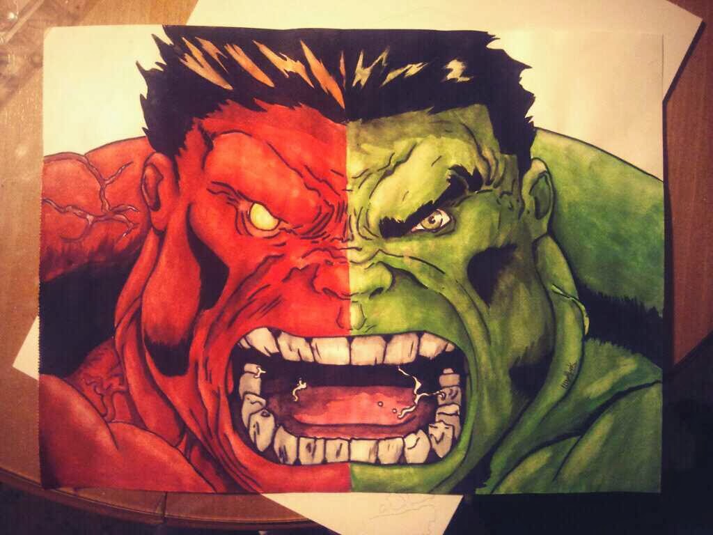 ILLUSTGEEK Hulk Verde/Rojo