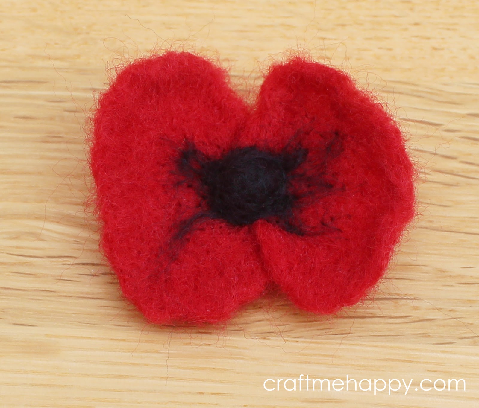 Needle Felted Remembrance Day Poppy Craft me Happy! Needle Felted