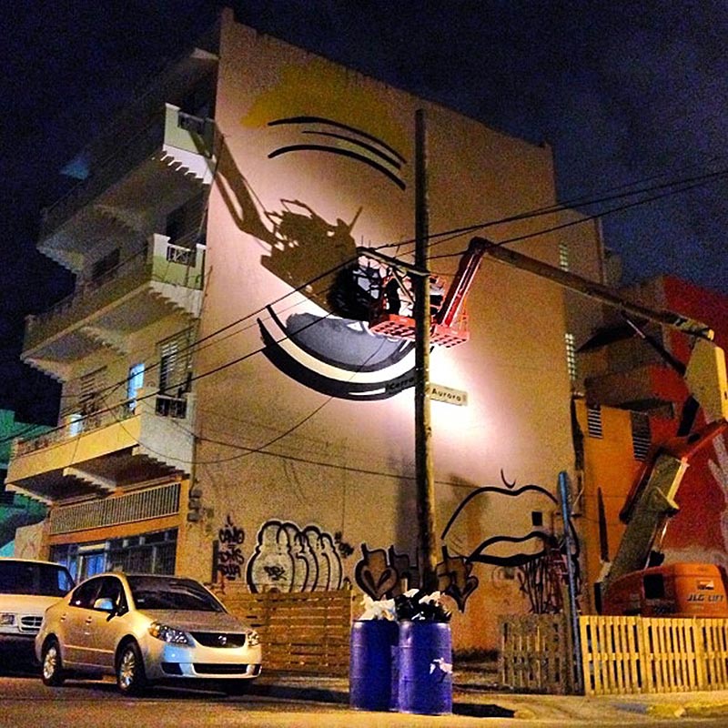 D*Face New Mural In Progress, Santurce, Puerto Rico StreetArtNews