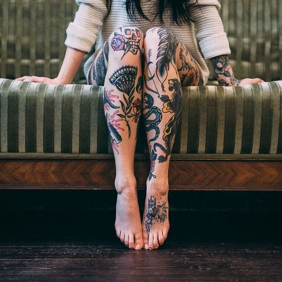imagen de un tatuaje tradicional americano para mujer