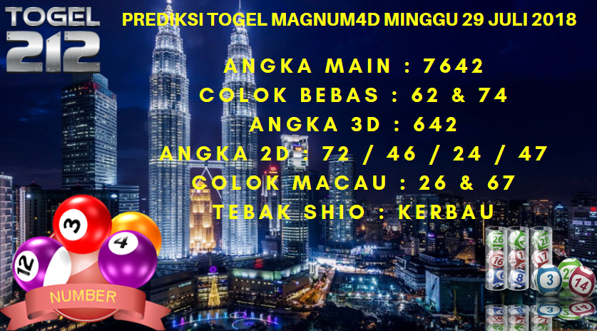 togel212 Prediksi Togel Magnum4D Minggu 29 Juli 2018