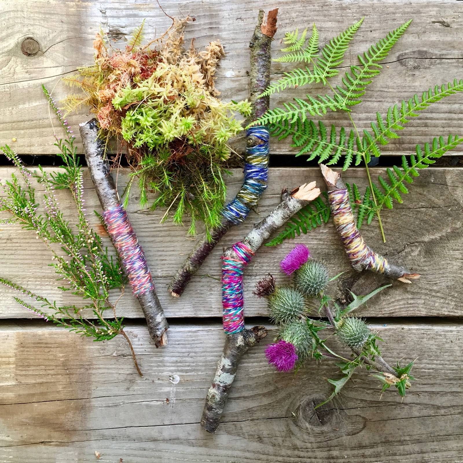 Hand Knitted Things Bracken, heather, moss, thistle