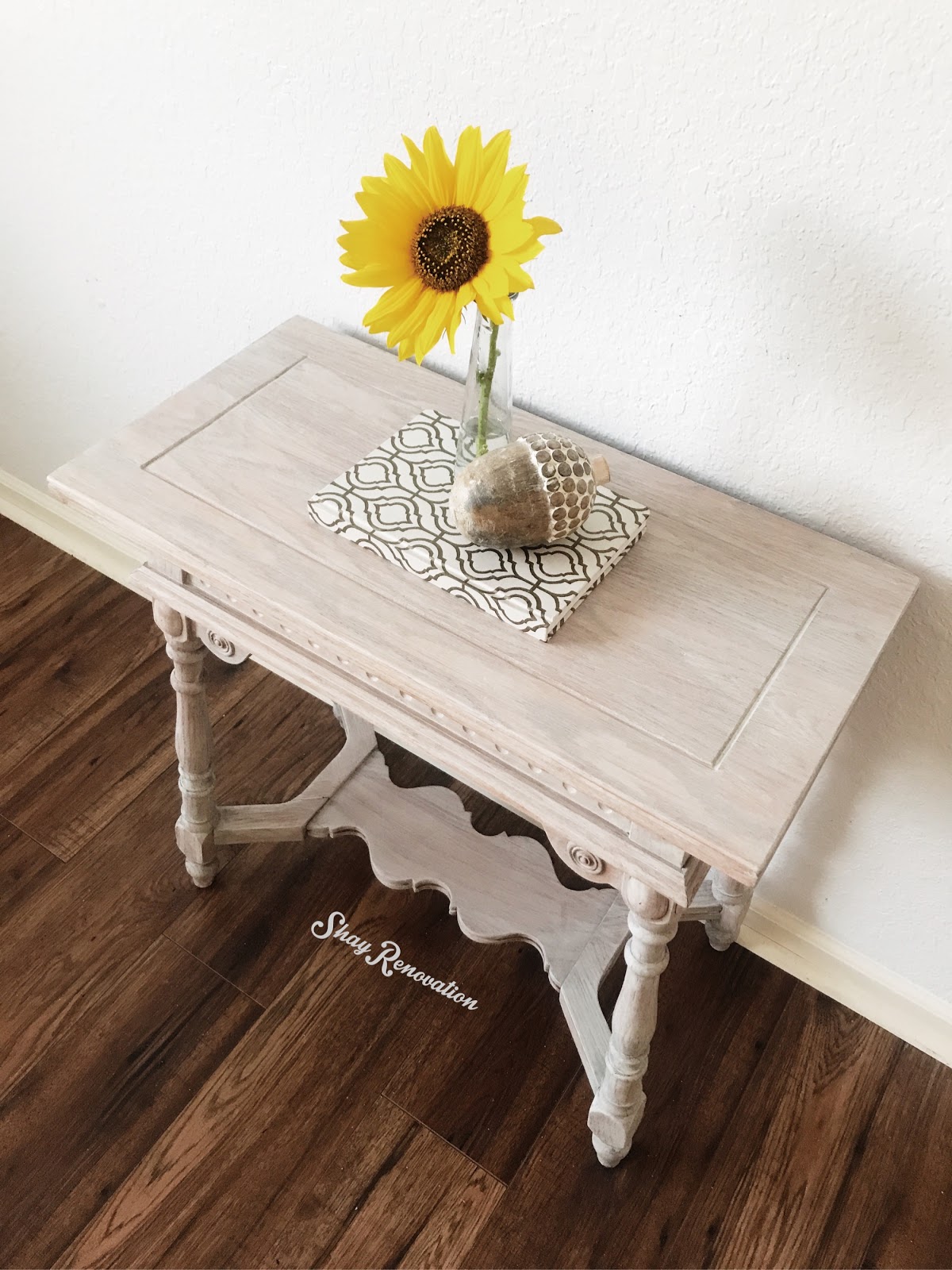 ShayRenovation Whitewash Side Table