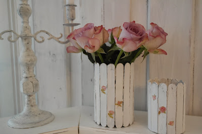 Кашпо-ваза для цветов из палочек для мороженого