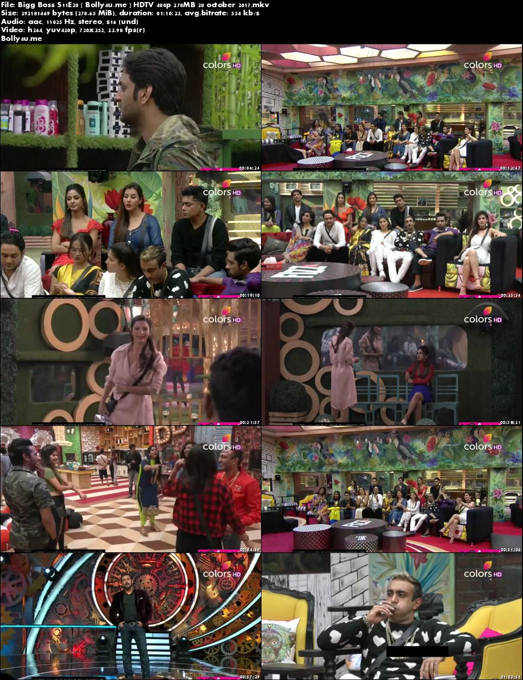 Bigg Boss S11E28 HDTV 480p 250MB 28 October 2017 Download