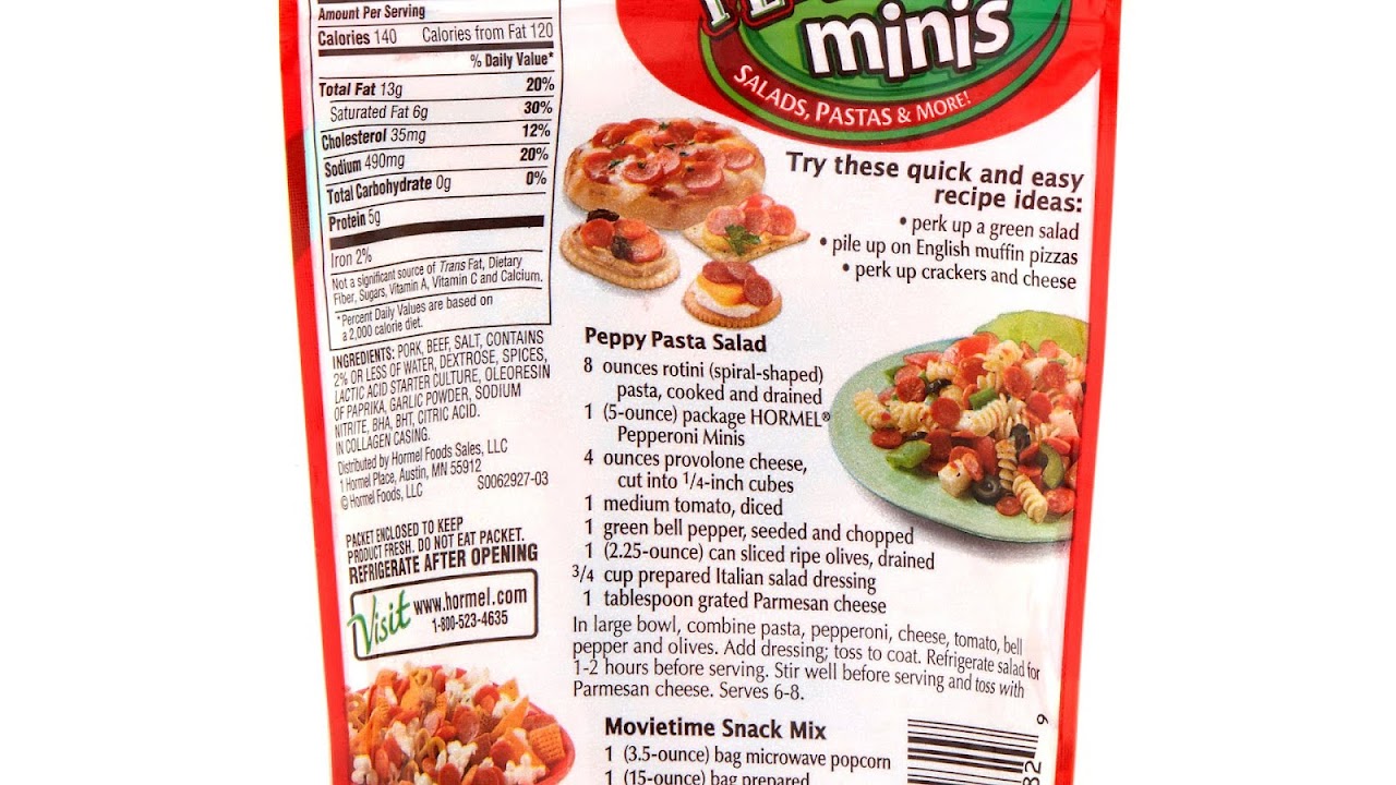 Hormel Pepperoni Nutrition Facts Pepper Choices