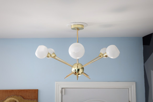 gold chandelier 6 light sputnik
