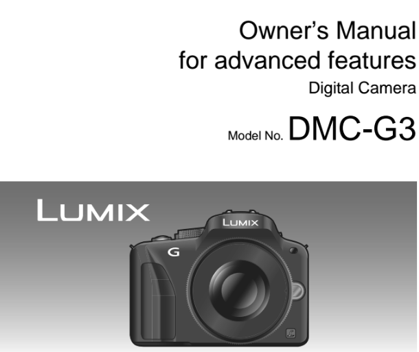 Panasonic Lumix DMCG3 Manual Manual PDF