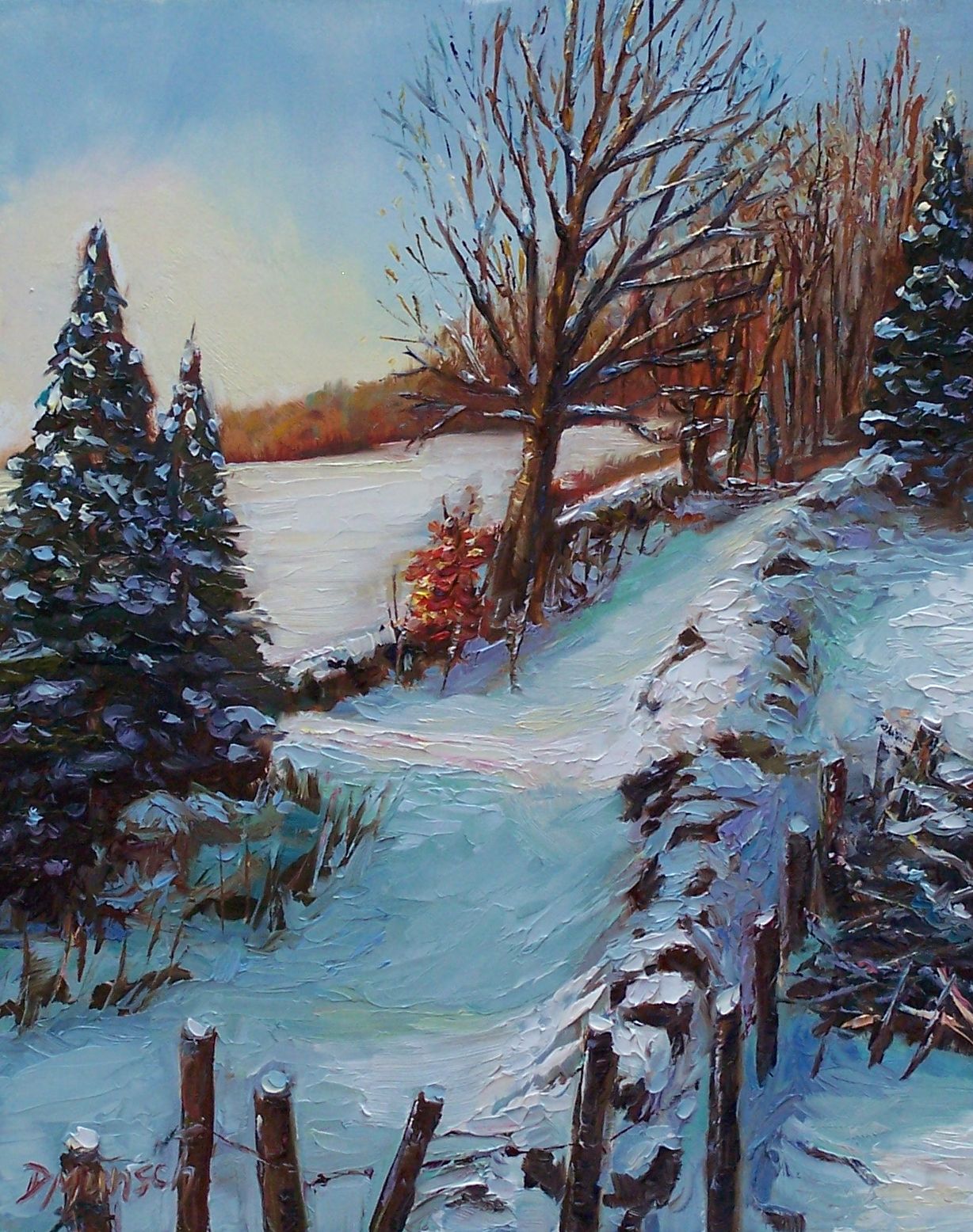 Donna Munsch Fine Art: Original Oil Painting: Winter Path