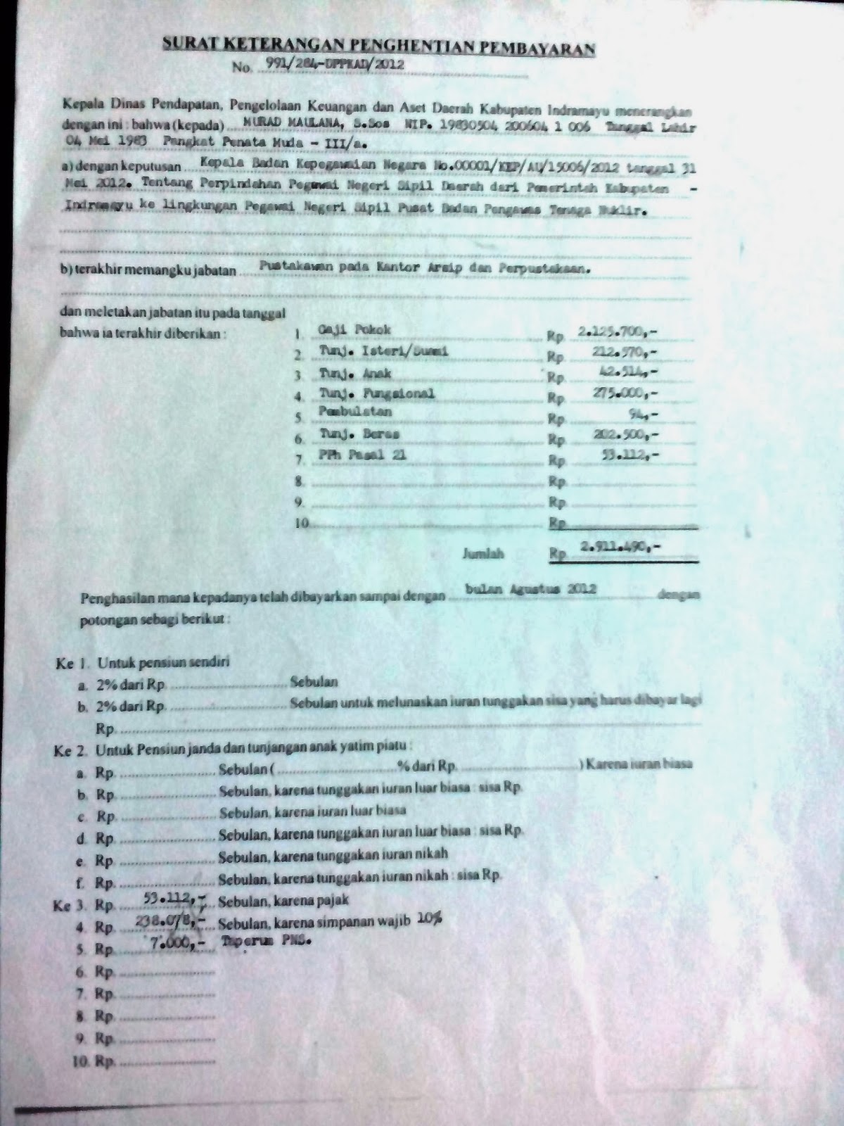 falkhi MEMBUAT SKPP UNTUK PENGAJUAN GAJI