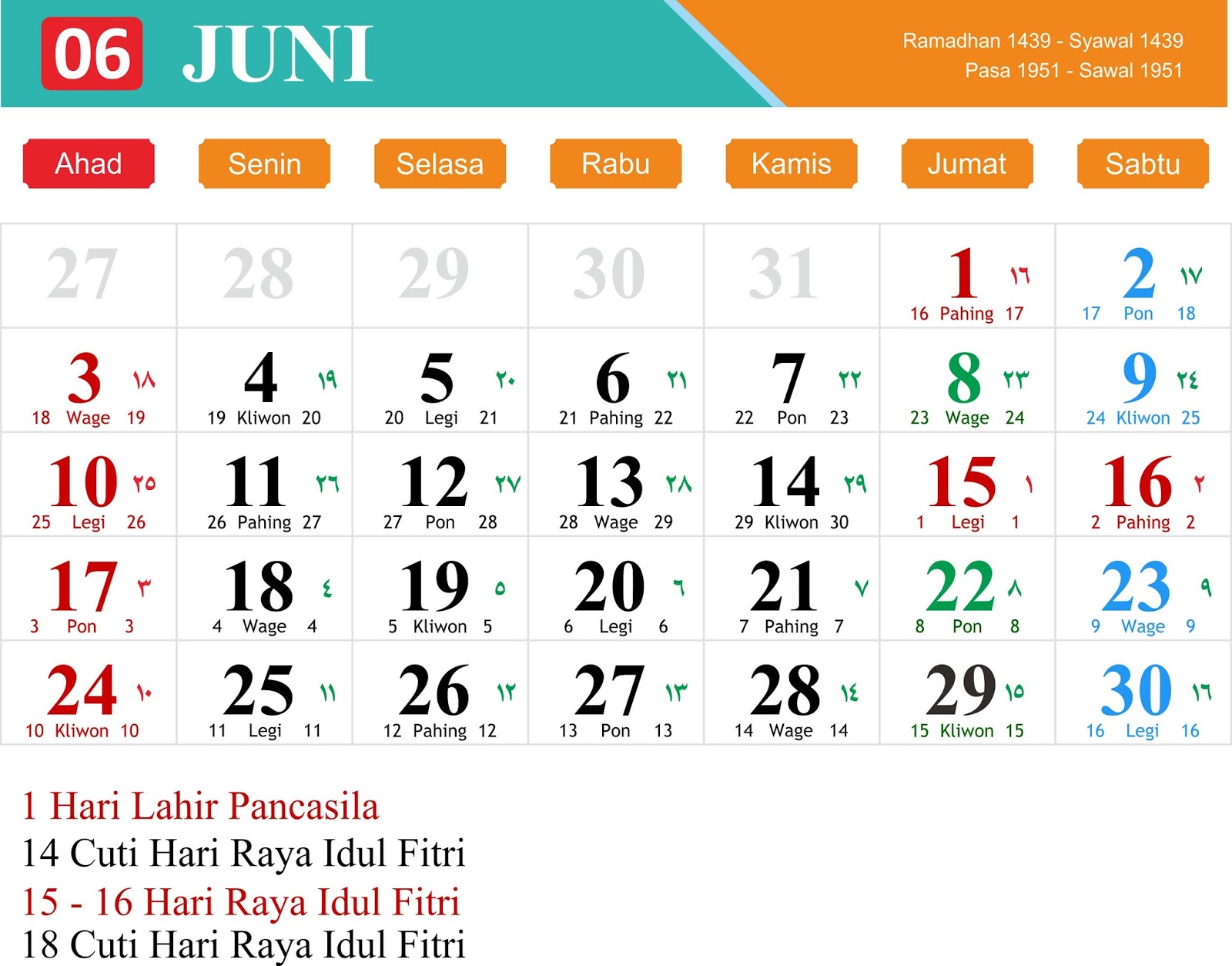 Desain Kalender Tahun 2018 Lengkap Jawa, Hijriyah Dan Indonesia