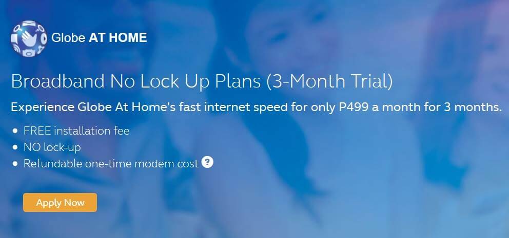 Globe at Home Offers Trial Plan for Only Php499; Up to 50Mbps without Lock-up Period