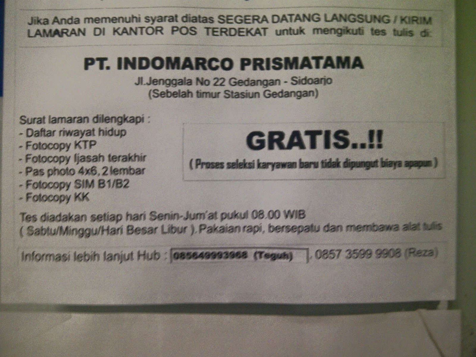 Find Job Surabaya Gresik Sidoarjo Juni 2016